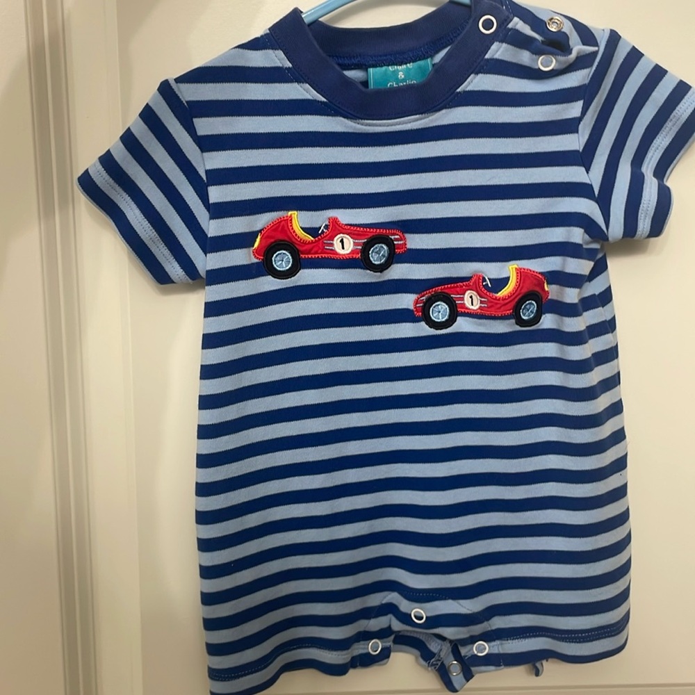 Claire & Charlie shorts onesie
